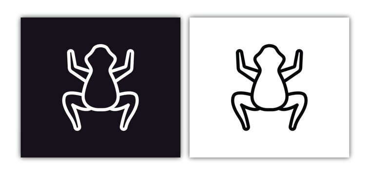tropical frop icon isolated in white and black colors. tropical frop outline vector icon from animals collection for web, mobile apps and ui.