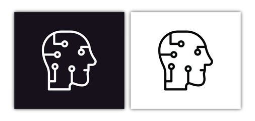 humanoid icon isolated in white and black colors. humanoid outline vector icon from artificial intellegence collection for web, mobile apps and ui.