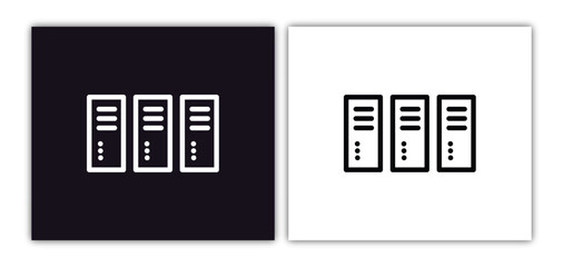 servers icon isolated in white and black colors. servers outline vector icon from artificial intelligence collection for web, mobile apps and ui.