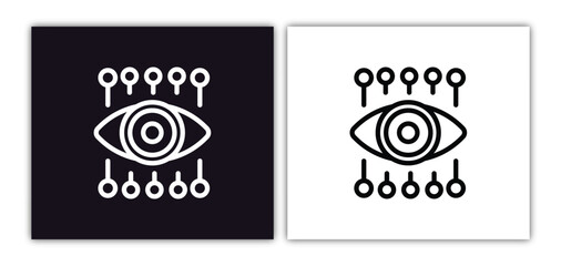 eye tap icon isolated in white and black colors. eye tap outline vector icon from augmented reality collection for web, mobile apps and ui.