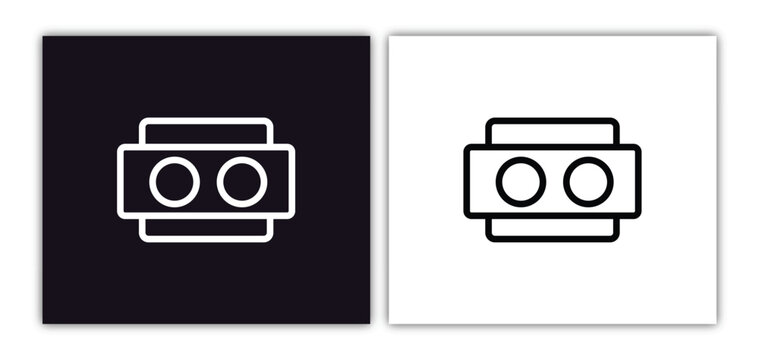 stereoscope icon isolated in white and black colors. stereoscope outline vector icon from augmented reality collection for web, mobile apps and ui.