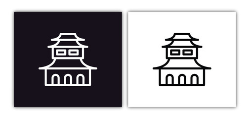 Fototapeta na wymiar dojo icon isolated in white and black colors. dojo outline vector icon from asian collection for web, mobile apps and ui.