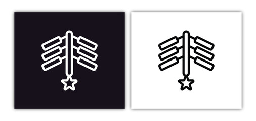 firecrackers icon isolated in white and black colors. firecrackers outline vector icon from asian collection for web, mobile apps and ui.