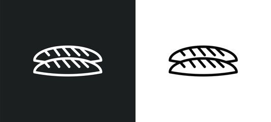 load of bread icon isolated in white and black colors. load of bread outline vector icon from bistro and restaurant collection for web, mobile apps and ui.