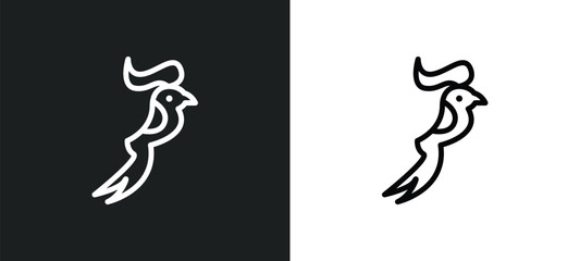 parrot icon isolated in white and black colors. parrot outline vector icon from brazilia collection for web, mobile apps and ui.