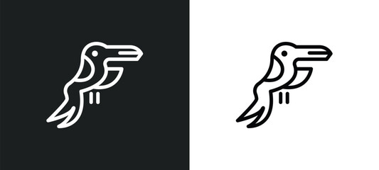 toucan icon isolated in white and black colors. toucan outline vector icon from brazilia collection for web, mobile apps and ui. © Premium Art