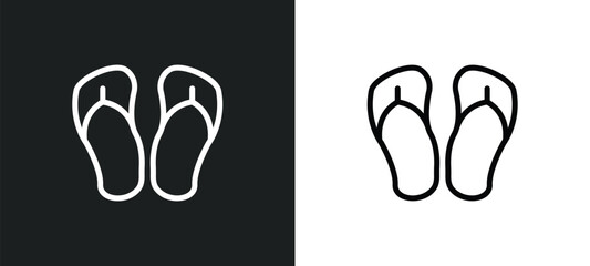 flip flops icon isolated in white and black colors. flip flops outline vector icon from brazilia collection for web, mobile apps and ui.