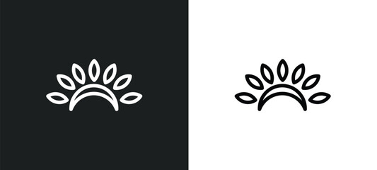headdress icon isolated in white and black colors. headdress outline vector icon from brazilia collection for web, mobile apps and ui.