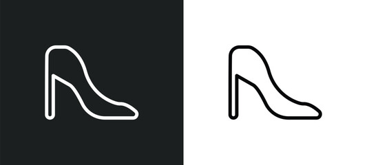 high heel icon isolated in white and black colors. high heel outline vector icon from brazilia collection for web, mobile apps and ui.