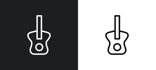 guitar icon isolated in white and black colors. guitar outline vector icon from brazilia collection for web, mobile apps and ui.