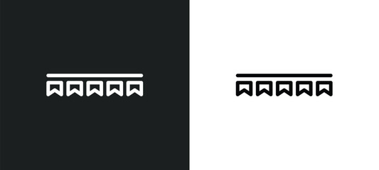 garlands icon isolated in white and black colors. garlands outline vector icon from brazilia collection for web, mobile apps and ui.