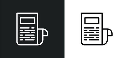 newspaper page icon isolated in white and black colors. newspaper page outline vector icon from business collection for web, mobile apps and ui.