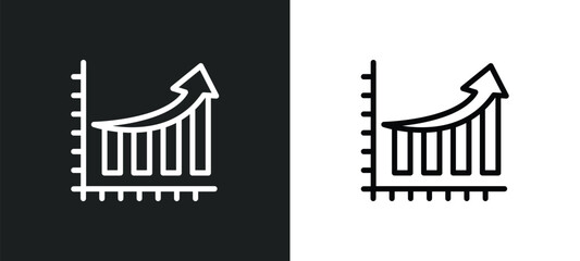 graphic progression icon isolated in white and black colors. graphic progression outline vector icon from business collection for web, mobile apps and ui.
