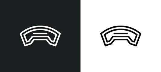 car brake pad icon isolated in white and black colors. car brake pad outline vector icon from car parts collection for web, mobile apps and ui. © Premium Art