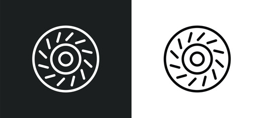 car clutch icon isolated in white and black colors. car clutch outline vector icon from car parts collection for web, mobile apps and ui.