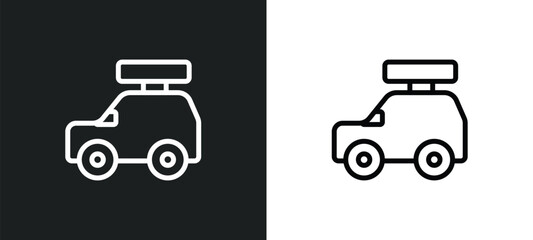 car luggage rack icon isolated in white and black colors. car luggage rack outline vector icon from car parts collection for web, mobile apps and ui.