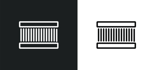 car radiator icon isolated in white and black colors. car radiator outline vector icon from car parts collection for web, mobile apps and ui.