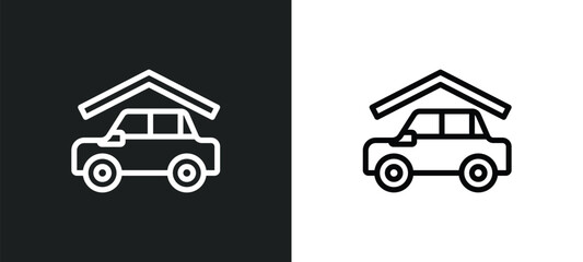car roof icon isolated in white and black colors. car roof outline vector icon from car parts collection for web, mobile apps and ui.