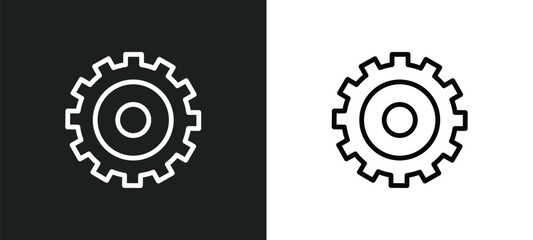car sprocket icon isolated in white and black colors. car sprocket outline vector icon from car parts collection for web, mobile apps and ui.