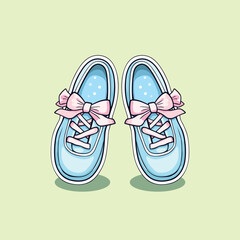 ballet flats sticker. kawaii vector illustration