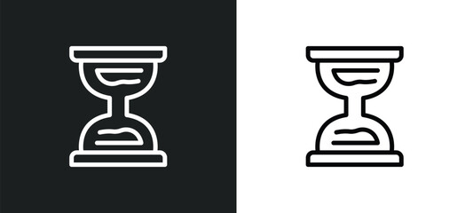 hourglass countdown icon isolated in white and black colors. hourglass countdown outline vector icon from commerce and shopping collection for web, mobile apps and ui.