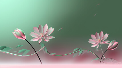 _Summer_minimalist_style_background_flowers_and_leaves_in_thin_