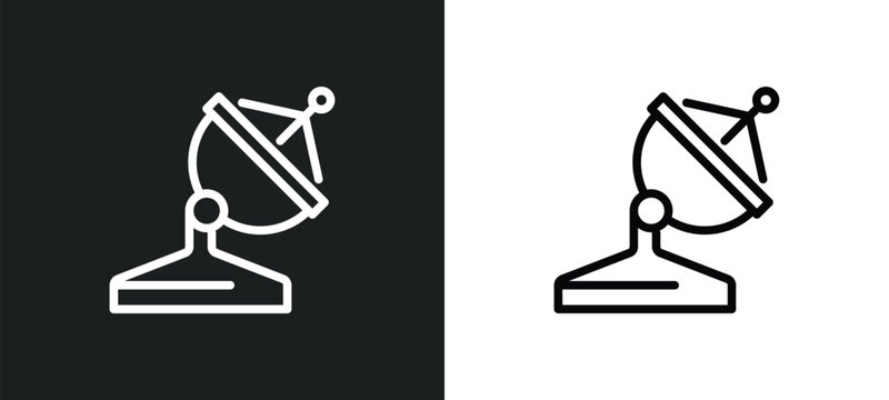 satellite dish icon isolated in white and black colors. satellite dish outline vector icon from communication collection for web, mobile apps and ui.