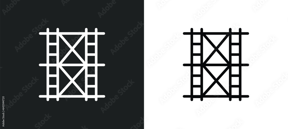 Wall mural scaffolding icon isolated in white and black colors. scaffolding outline vector icon from constructi