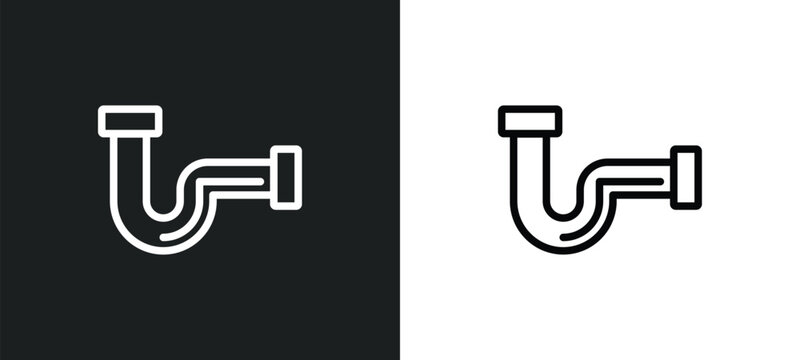 drain icon isolated in white and black colors. drain outline vector icon from construction and tools collection for web, mobile apps and ui.