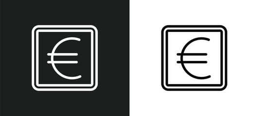 euro icon isolated in white and black colors. euro outline vector icon from e commerce and payment collection for web, mobile apps and ui.