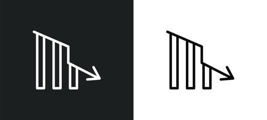 decrease icon isolated in white and black colors. decrease outline vector icon from e commerce and payment collection for web, mobile apps and ui.
