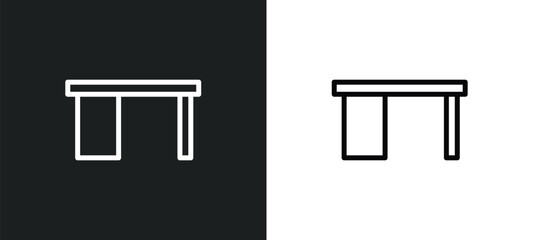 teacher desk icon isolated in white and black colors. teacher desk outline vector icon from e learning and education collection for web, mobile apps and ui.