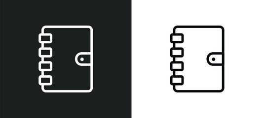 notebook with bookmark icon isolated in white and black colors. notebook with bookmark outline vector icon from education collection for web, mobile apps and ui.