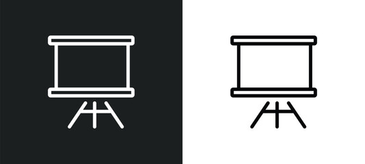 flip chart icon isolated in white and black colors. flip chart outline vector icon from education collection for web, mobile apps and ui.