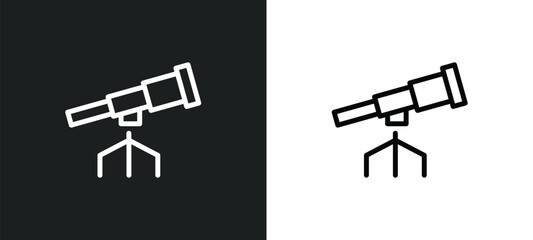 telescope icon isolated in white and black colors. telescope outline vector icon from education collection for web, mobile apps and ui.