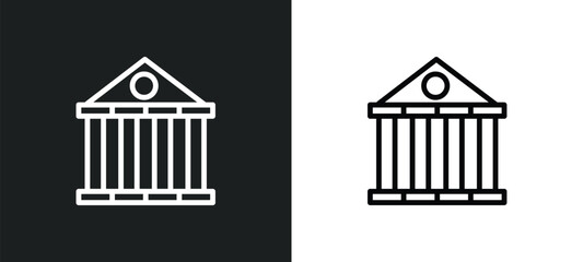 bank icon isolated in white and black colors. bank outline vector icon from education collection for web, mobile apps and ui.