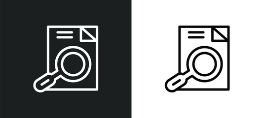 searching files icon isolated in white and black colors. searching files outline vector icon from education collection for web, mobile apps and ui.