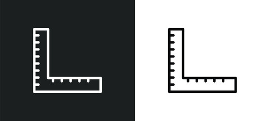carpenter ruler icon isolated in white and black colors. carpenter ruler outline vector icon from measurement collection for web, mobile apps and ui.