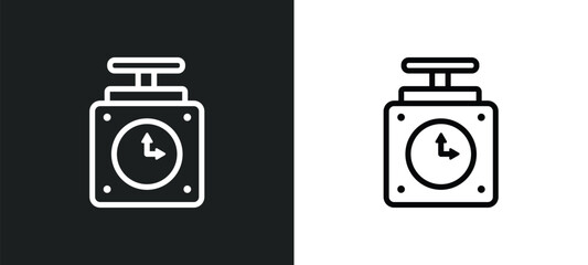 chronometer running icon isolated in white and black colors. chronometer running outline vector icon from measurement collection for web, mobile apps and ui.