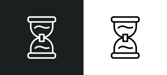 sand clock almost finish icon isolated in white and black colors. sand clock almost finish outline vector icon from measurement collection for web, mobile apps and ui.