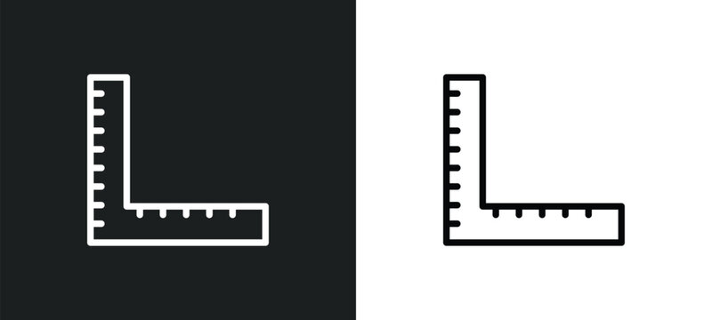 carpenter ruler icon isolated in white and black colors. carpenter ruler outline vector icon from measurement collection for web, mobile apps and ui.