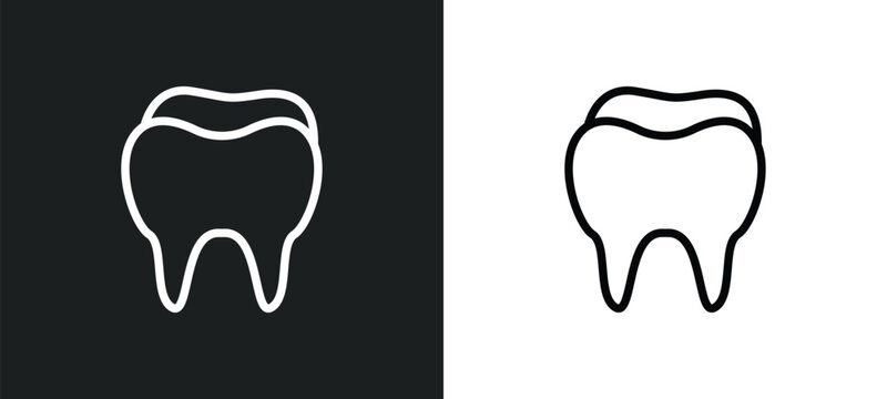molar tooth icon isolated in white and black colors. molar tooth outline vector icon from medical collection for web, mobile apps and ui.