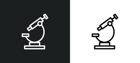 microscope tool icon isolated in white and black colors. microscope tool outline vector icon from medical collection for web, mobile apps and ui.