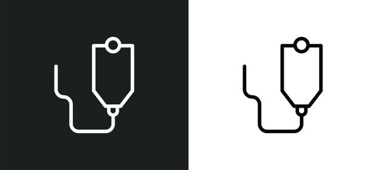 iv icon isolated in white and black colors. iv outline vector icon from medical collection for web, mobile apps and ui.