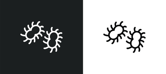 germs icon isolated in white and black colors. germs outline vector icon from medical collection for web, mobile apps and ui.