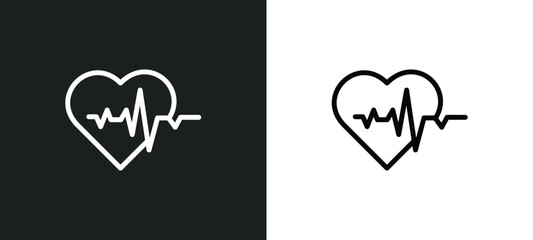 lifeline icon isolated in white and black colors. lifeline outline vector icon from medical collection for web, mobile apps and ui.