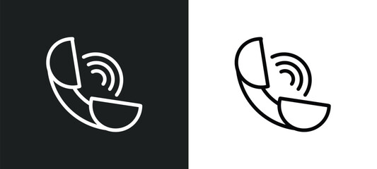 Fototapeta na wymiar incoming call icon isolated in white and black colors. incoming call outline vector icon from message collection for web, mobile apps and ui.