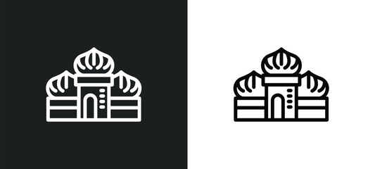 russia icon isolated in white and black colors. russia outline vector icon from monuments collection for web, mobile apps and ui.