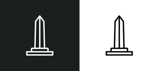 obelisk of bue aires icon isolated in white and black colors. obelisk of bue aires outline vector icon from monuments collection for web, mobile apps and ui.