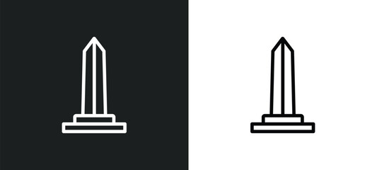 Fototapeta premium obelisk of bue aires icon isolated in white and black colors. obelisk of bue aires outline vector icon from monuments collection for web, mobile apps and ui.